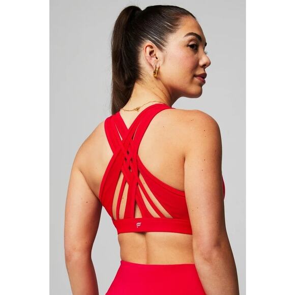 New Fabletics Faye High Impact Sports Bra Heated Red size M - Picture 2 of 8
